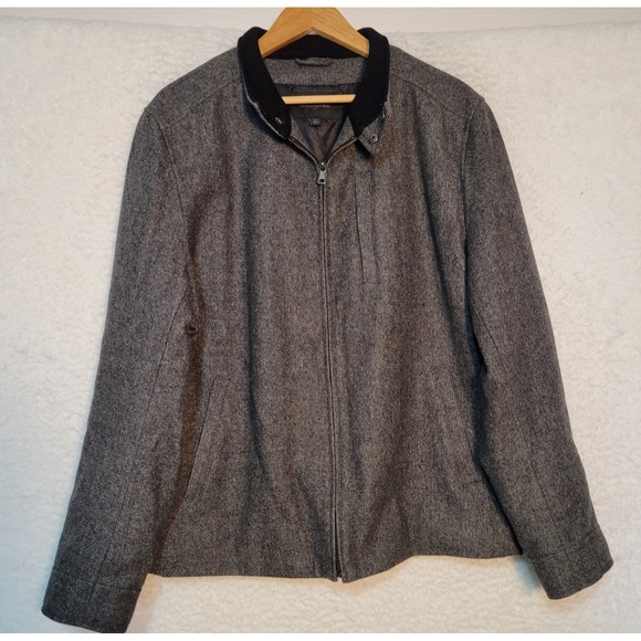 Banana Republic Jackets & Blazers - Banana Republic Wool Blend Coat Black Gray Size‎ Large Zip Womens Lined 1352